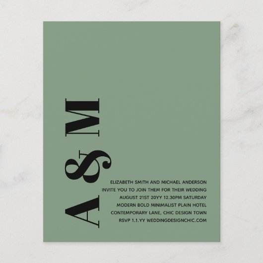 BUDGET BLD Typography Weddenschap Invite minimalis Flyer (Voorkant)