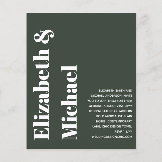 BUDGET BLD Typography Weddenschap Invite minimalis Flyer (Voorkant)
