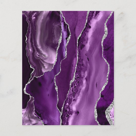 Budget Bleek Paars Silver Agate Wedding Uitnodigin (Achterkant)