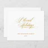 Budget Blessed Feestdagen Gold Script Typografie (Voorkant / Achterkant)