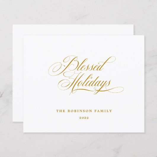 Budget Blessed Feestdagen Gold Script Typografie (Voorkant / Achterkant)