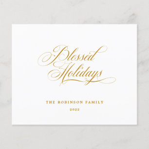 Budget Blessed Feestdagen Gold Script Typografie