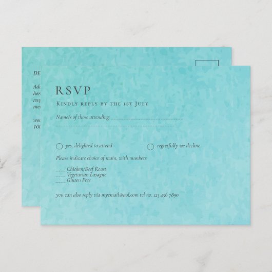 Budget BLIZZARD BLUE Waterverf Beach Weddenschap Briefkaart (Voorkant / Achterkant)