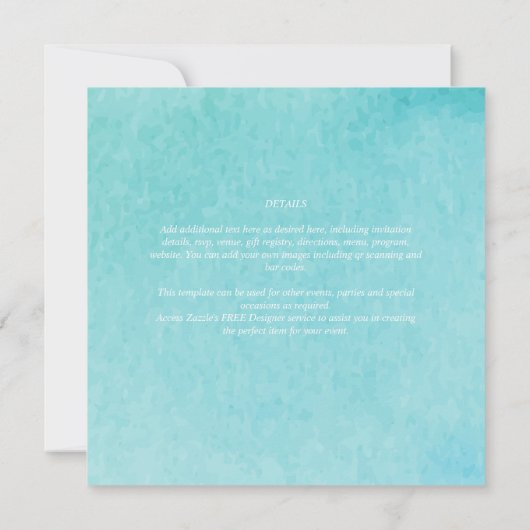 Budget BLIZZARD BLUE Waterverf Beach Weddenschap Kaart (Achterkant)