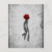 Budget Bloed Rozen en Red Silk bruiloft uitnodigin Flyer (Achterkant)