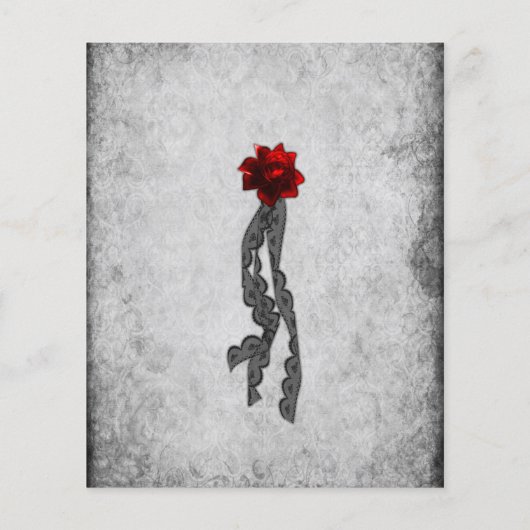 Budget Bloed Rozen en Red Silk bruiloft uitnodigin Flyer (Achterkant)