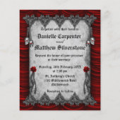 Budget Bloed Rozen en Red Silk bruiloft uitnodigin Flyer (Voorkant)