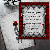 Budget Bloed Rozen en Red Silk bruiloft uitnodigin Flyer