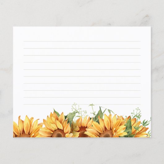 Budget bloem bruidsshower receptkaart (Achterkant)