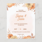 budget | Bloem bruiloft uitnodiging Flyer (Voorkant)