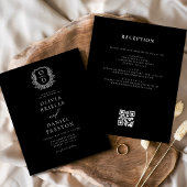 Budget Bloem Crest Monogram Huwelijk QR Code Flyer
