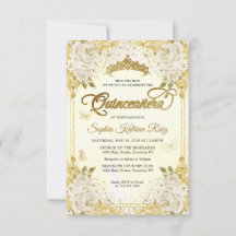 Budget Bloem Faux Gouden Glitter Kroon Quinceañera