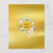 Budget Bloem Gouden 50ste Verjaardag Uitnodiging (Achterkant)