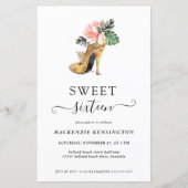 Budget Bloem Gouden Hakken Zoete 16 Verjaardag (Voorkant)