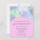 Budget Bloem QR Code Roze Holografische Golven (Voorkant)