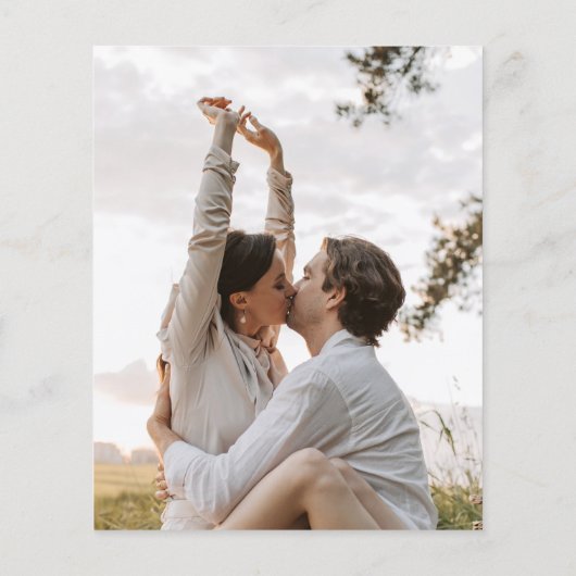 BUDGET Bloem Stof Blauw Monogram Foto Bruiloft  (Achterkant)