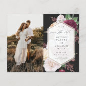 Budget Bloemachtige Trouwfoto Save the Date (Voorkant)