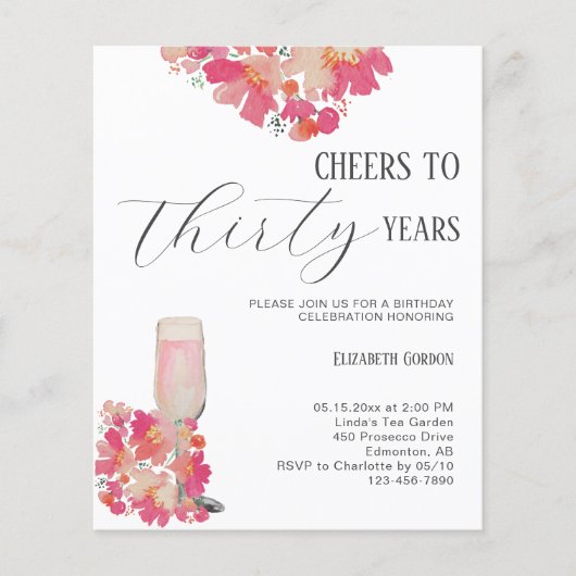 Budget bloemblaadjes & Prosecco 30e verjaardag Blo (Voorkant)