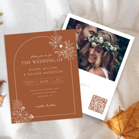 Budget bloemboog terracotta foto Boho bruiloft