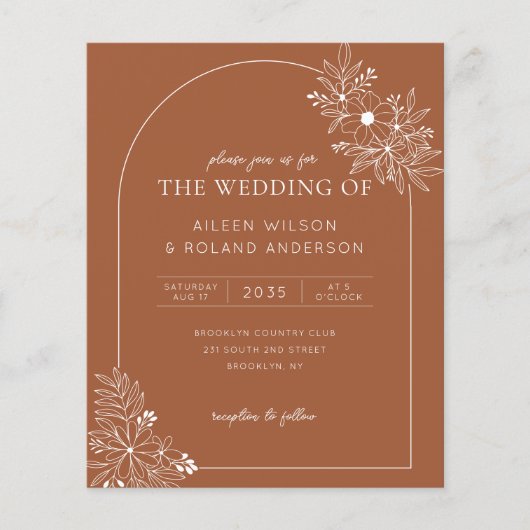 Budget bloemboog terracotta foto Boho bruiloft (Voorkant)