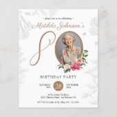 Budget Bloemen 80ste verjaardag Uitnodiging (Voorkant)