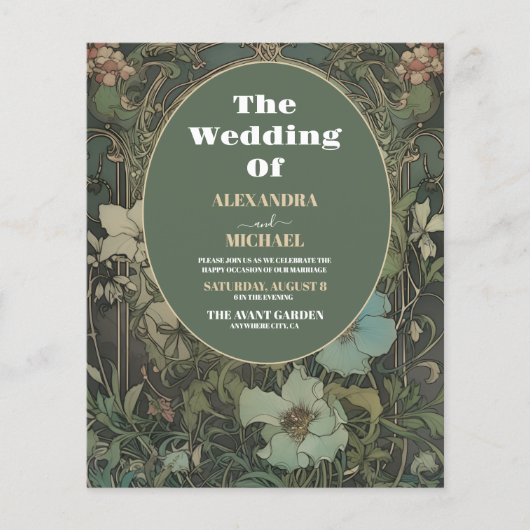 Budget  Bloemen Art Nouveau Bruiloft (Voorkant)