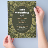 Budget  Bloemen Art Nouveau Bruiloft Flyer (Hand)