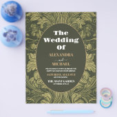 Budget  Bloemen Art Nouveau Bruiloft Flyer (Enkel)