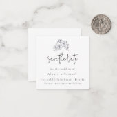 Budget Bloemen Bewaar de datum Bruiloft Uitnodigin Notitiekaartje (Voorkant / Achterkant in situ)