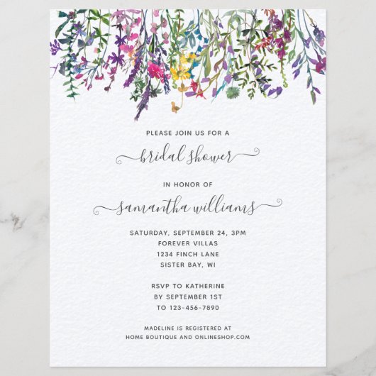 BUDGET Bloemen Bloemstuk Bruids Bruiloft Uitnodigi Flyer (Voorkant)