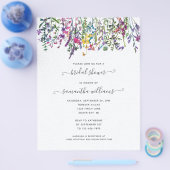 BUDGET Bloemen Bloemstuk Bruids Bruiloft Uitnodigi Flyer (Enkel)