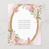 Budget Bloemen Blush Pink Gold Tiara Quinceañera Flyer (Achterkant)