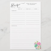 Budget Bloemen Blush Roze Sappig Recept Kaart (Voorkant)