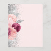 Budget Bloemen Blush Roze Zilver Glitter Huwelijk (Achterkant)