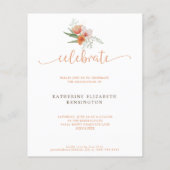 Budget Bloemen Boho Boog Afstuderen Uitnodigen (Achterkant)