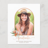 Budget Bloemen Boho Boog Afstuderen Uitnodigen (Voorkant)