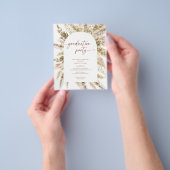 Budget Bloemen Boho Pampas Graduation Party Flyer (Hand)