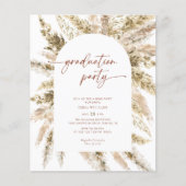 Budget Bloemen Boho Pampas Graduation Party Flyer (Voorkant)