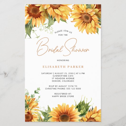 Budget bloemen botanische bruids douche uitnodigin flyer (Voorkant)