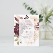 Budget Bloemen Bourgogne Crème Herfst Bruiloftsuit (Staand voorkant)