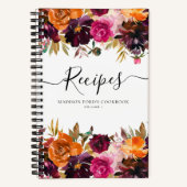 Budget Bloemen Bourgogne Geel Paarse Roze Recept Notitieboek (Voorkant)