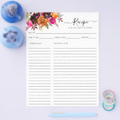 Budget Bloemen Bourgogne Paarse keuken Recept Flyer (Enkel)