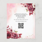 Budget Bloemen Bourgogne QR Code Quinceanera Flyer (Achterkant)