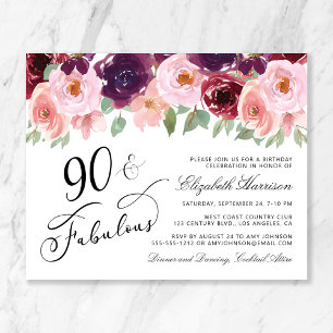 Budget Bloemen Bourgogne Roze 90ste Verjaardagsfee