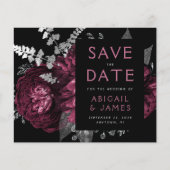 Budget Bloemen Bourgogne Zilver Save the Date (Voorkant)