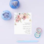 Budget Bloemen Bruiloft Uitnodiging | Annabeth Fly Flyer (Enkel)
