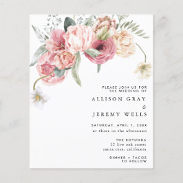 Budget Bloemen Bruiloft Uitnodiging | Annabeth Fly Flyer