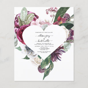 Budget Bloemen Bruiloft Uitnodiging Laural Flyer