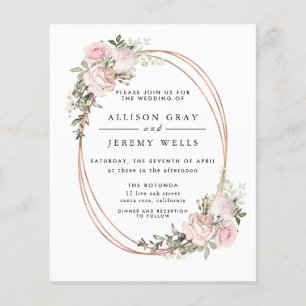 Budget Bloemen Bruiloft Uitnodigingsfolder Flyer