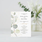 Budget bloemen bruiloftsprogramma kaart. (Staand voorkant)
